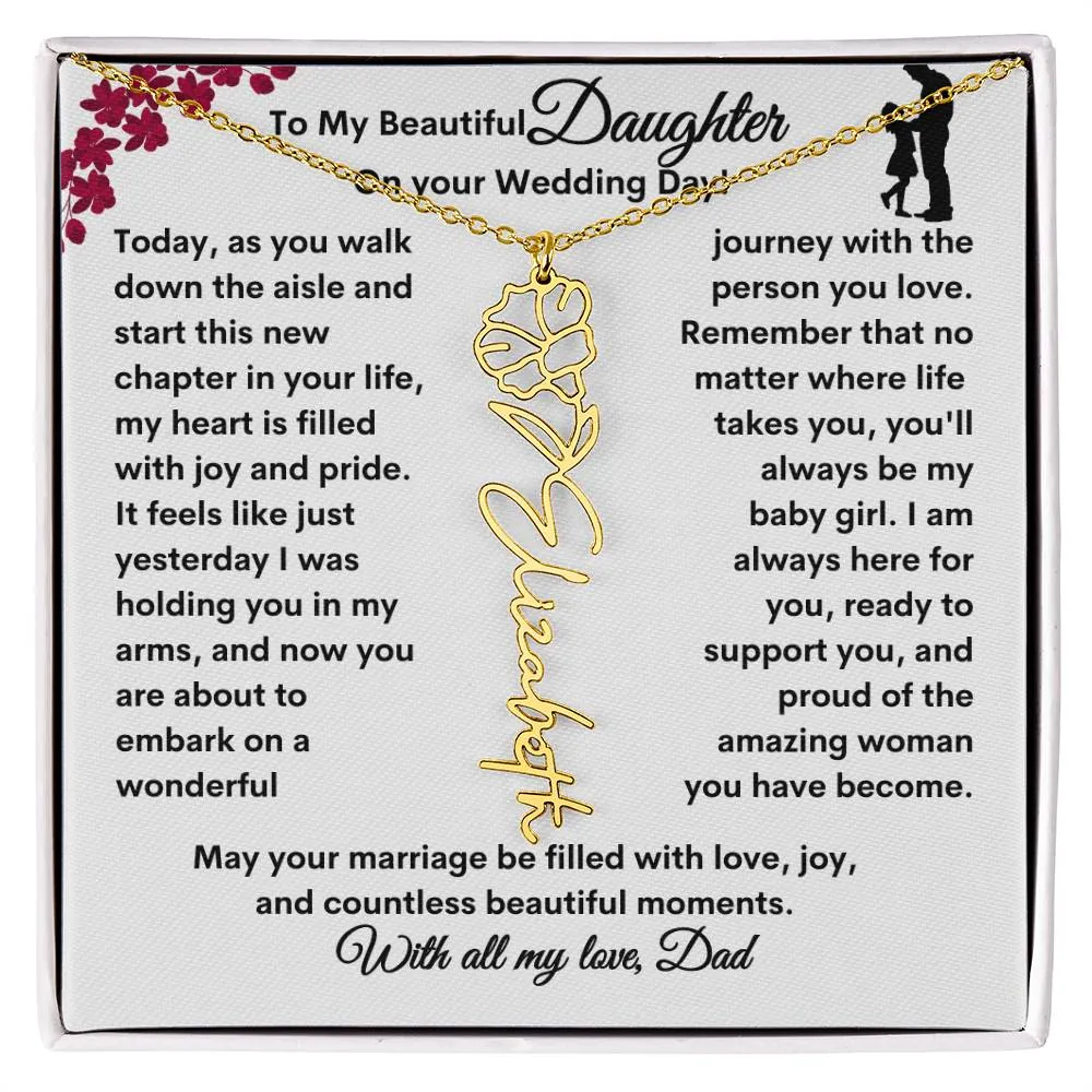 Wedding| Flower Name Necklace: A Sentimental Gift for Her Special Day