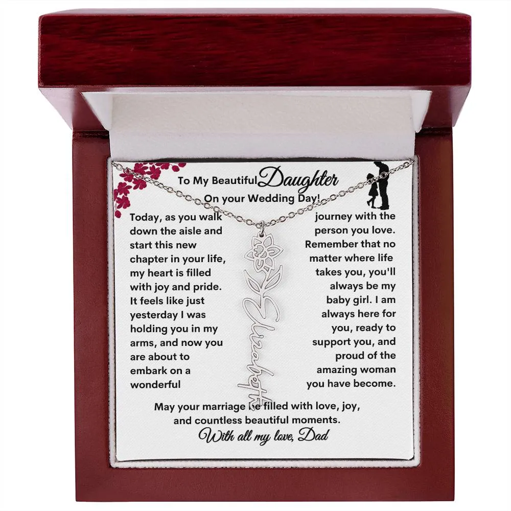 Wedding| Flower Name Necklace: A Sentimental Gift for Her Special Day