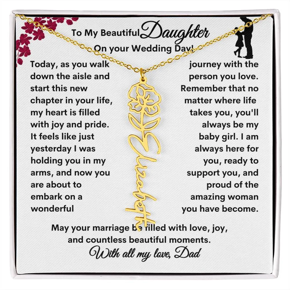 Wedding| Flower Name Necklace: A Sentimental Gift for Her Special Day