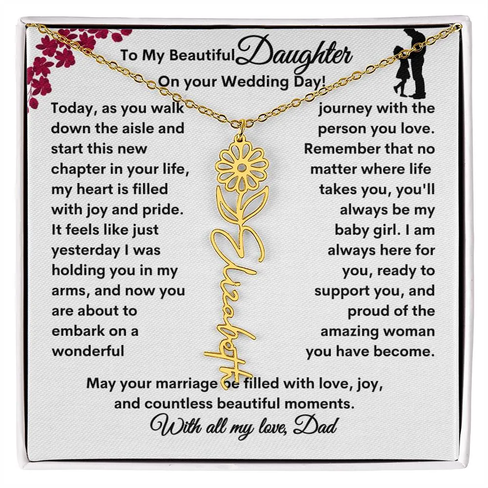 Wedding| Flower Name Necklace: A Sentimental Gift for Her Special Day