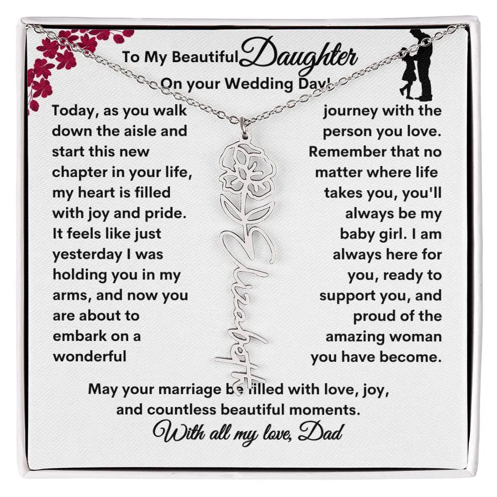 Wedding| Flower Name Necklace: A Sentimental Gift for Her Special Day