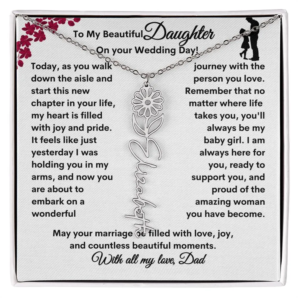Wedding| Flower Name Necklace: A Sentimental Gift for Her Special Day