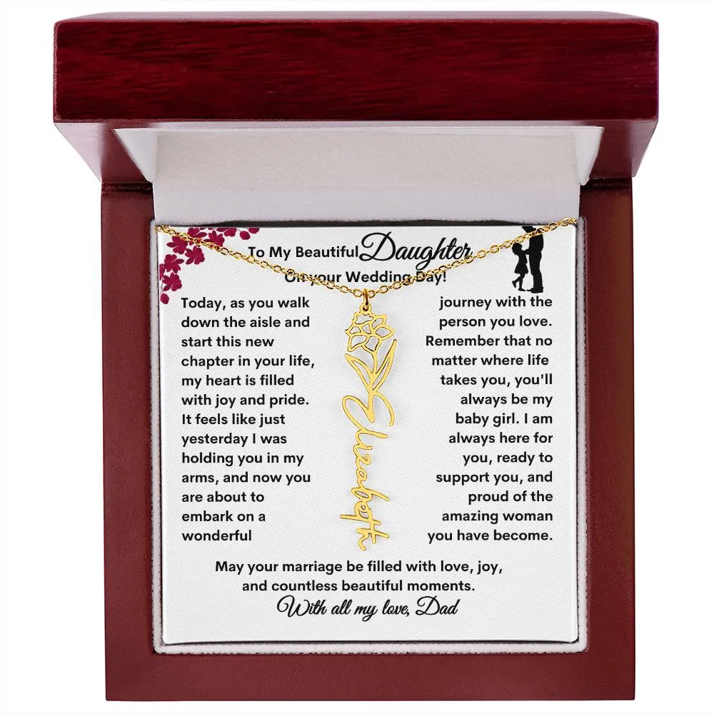 Wedding| Flower Name Necklace: A Sentimental Gift for Her Special Day