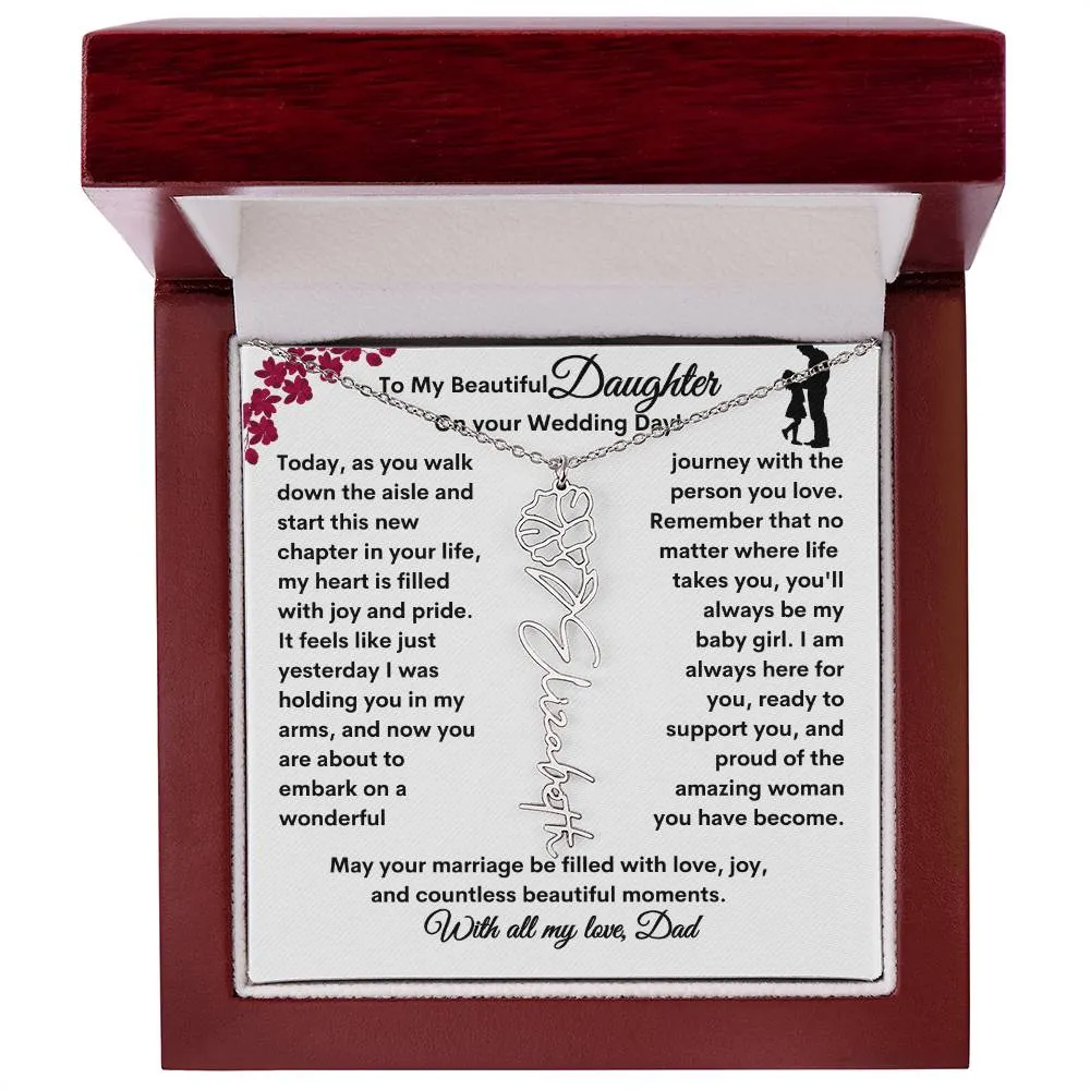 Wedding| Flower Name Necklace: A Sentimental Gift for Her Special Day