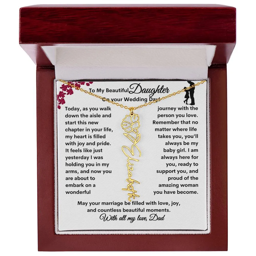 Wedding| Flower Name Necklace: A Sentimental Gift for Her Special Day