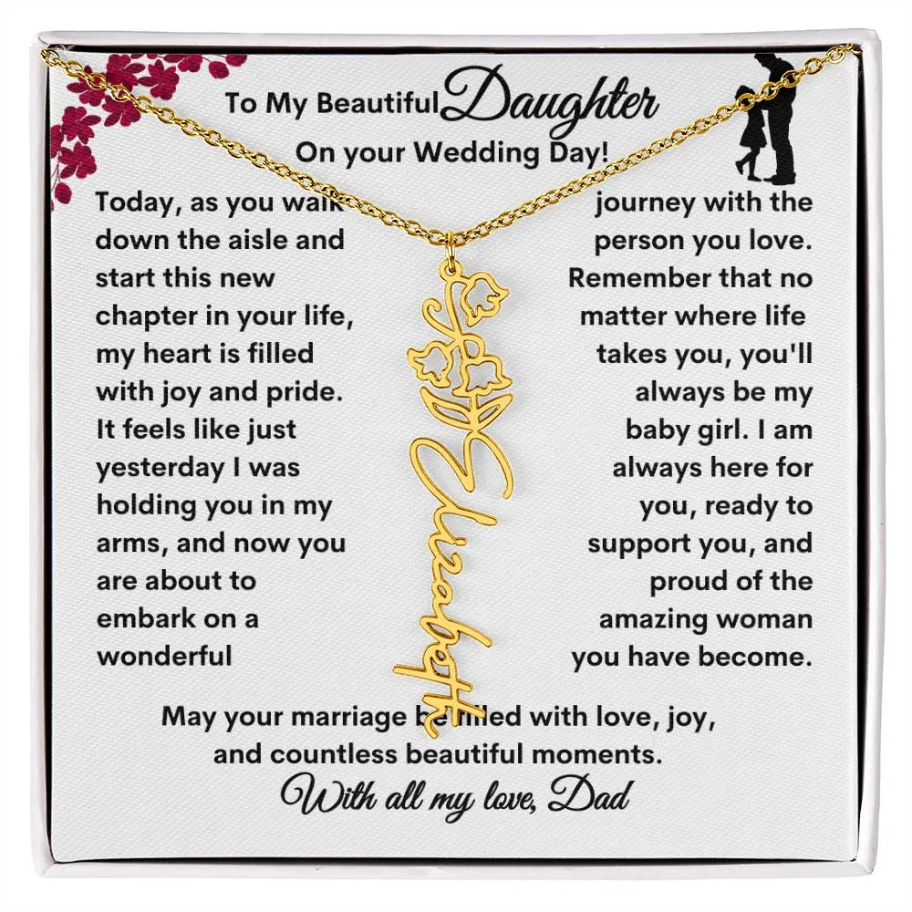Wedding| Flower Name Necklace: A Sentimental Gift for Her Special Day
