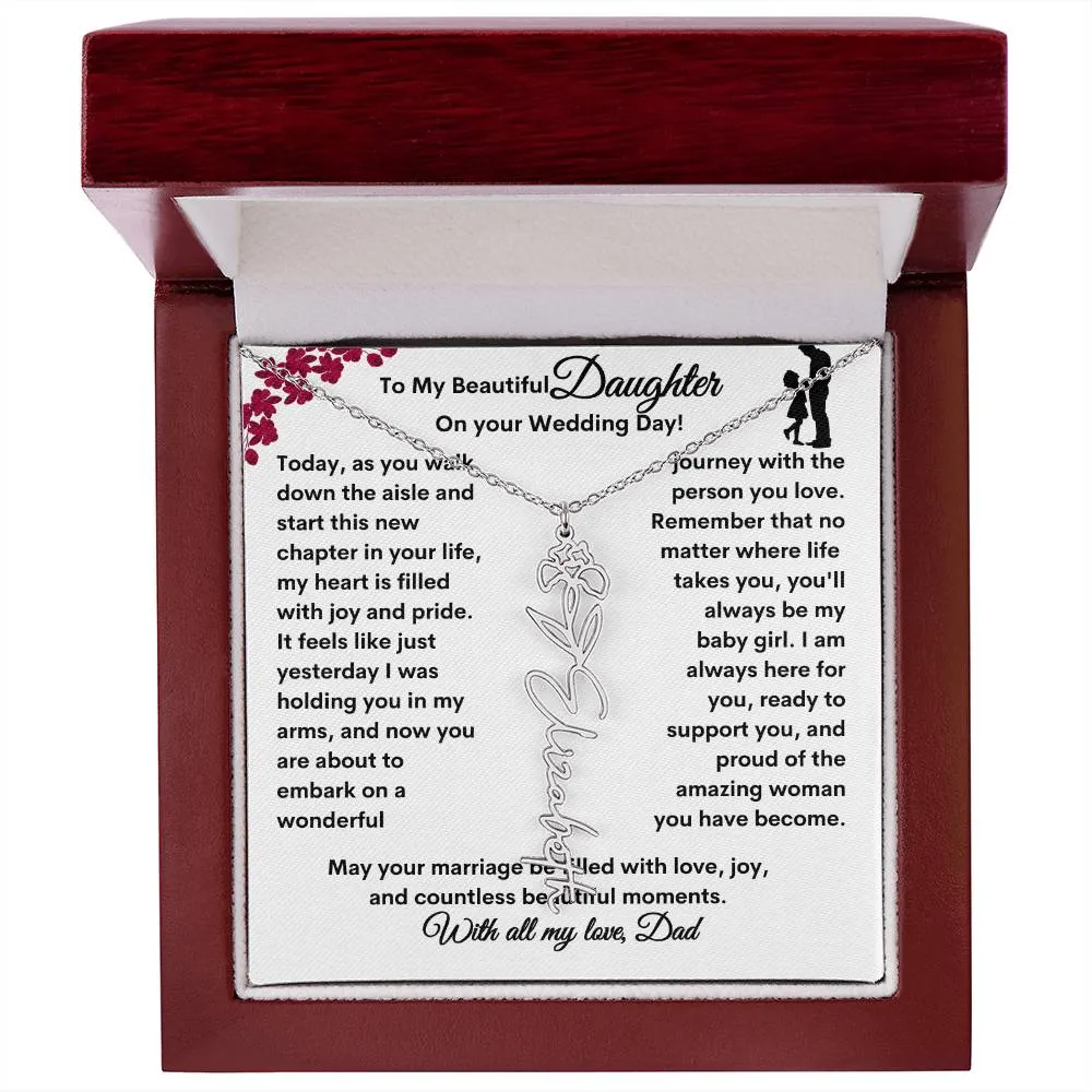 Wedding| Flower Name Necklace: A Sentimental Gift for Her Special Day