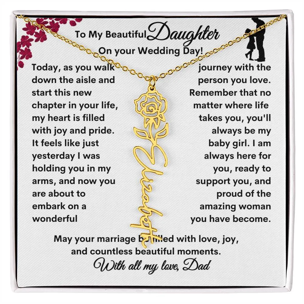 Wedding| Flower Name Necklace: A Sentimental Gift for Her Special Day