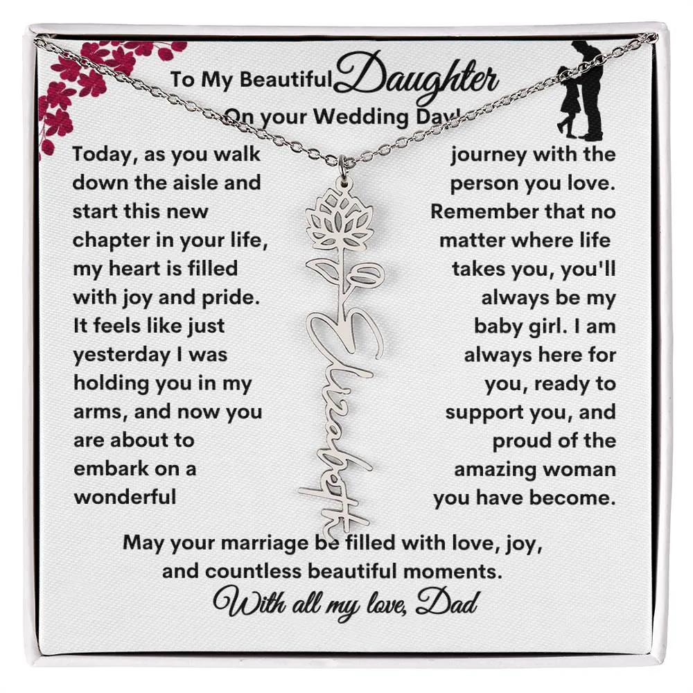 Wedding| Flower Name Necklace: A Sentimental Gift for Her Special Day