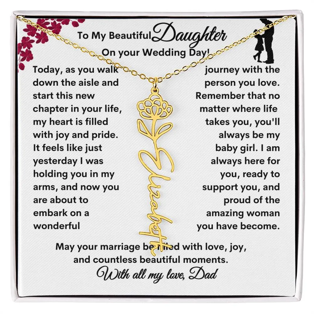 Wedding| Flower Name Necklace: A Sentimental Gift for Her Special Day