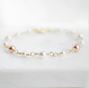 White and Gold Pearl Bracelet