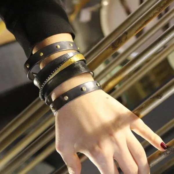 Wide 24K Hammered Fusion Gold & Oxidized Sterling Silver Twist Open Cuff Bracelet with Diamonds